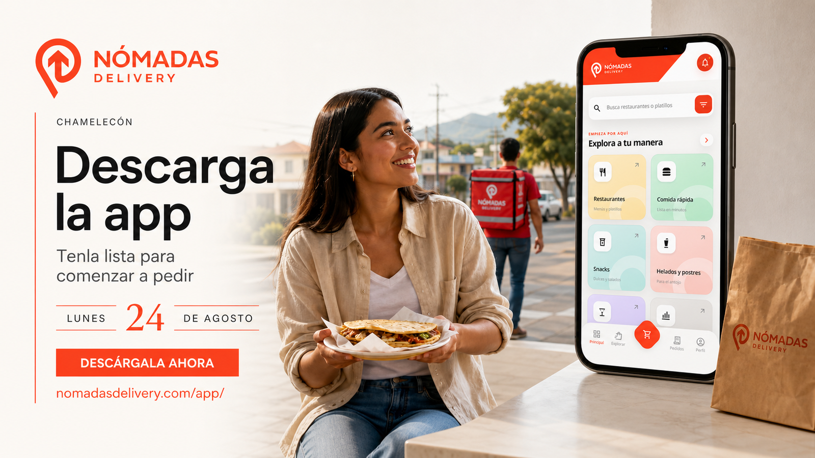 Descarga la app de Nómadas Delivery en Chamelecón